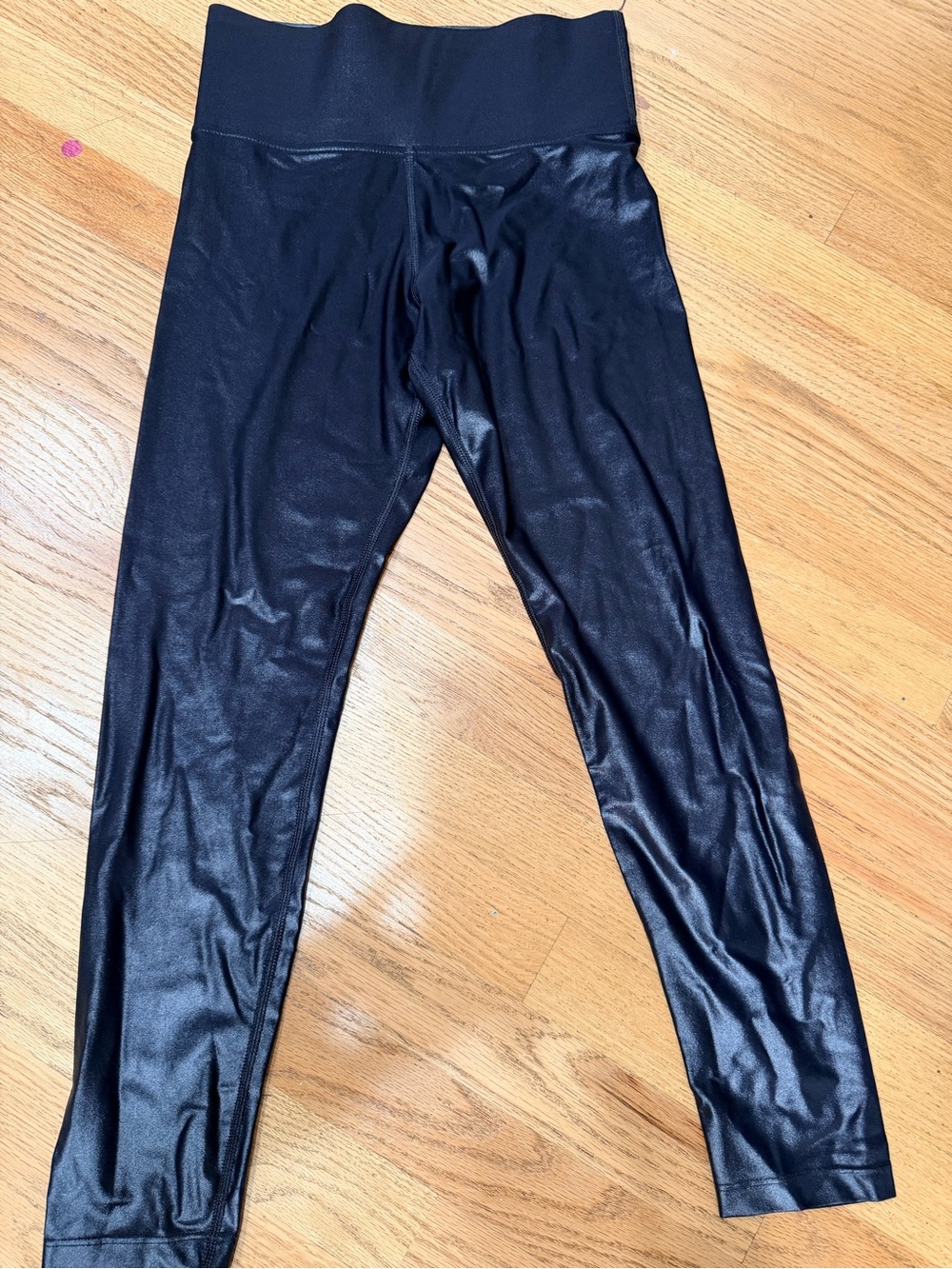 Carbon38 Black Faux-Leather Joggers